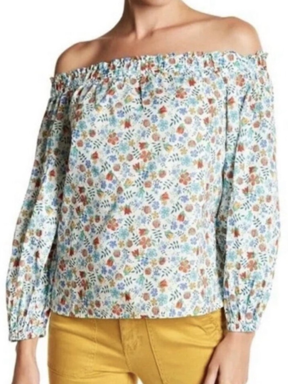 J. Crew Liberty print off-shoulder blouse in Edenham, size 14